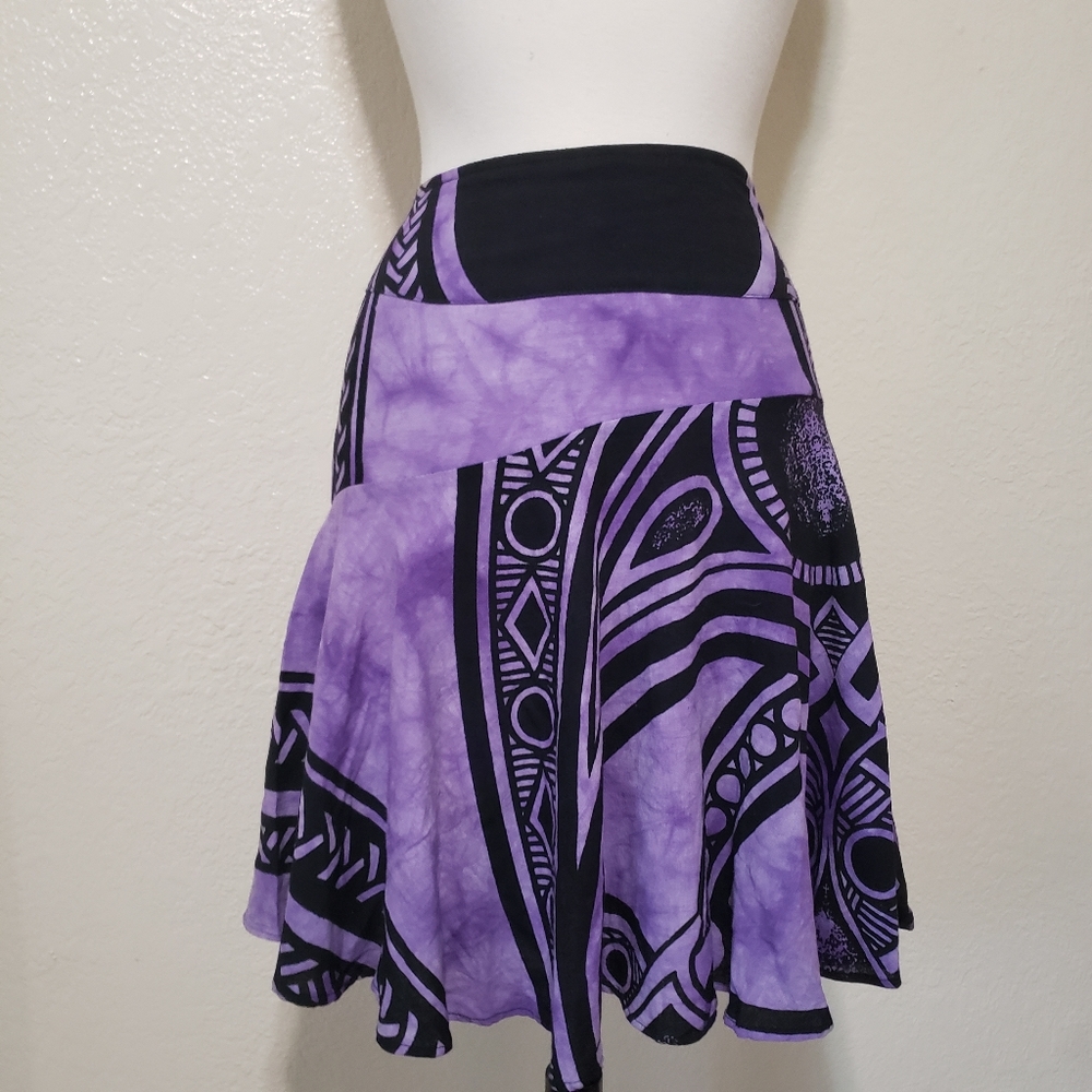 Peruvian Boho hand dyed purple skirt NWOT